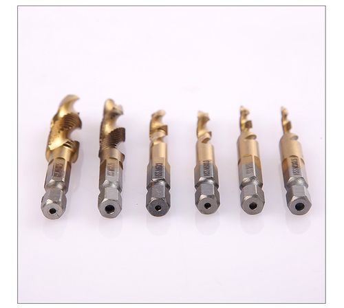 6Pcs 3-in-1 Composite Drill Tap Bits Set