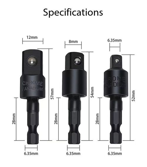 6Pcs Socket Angle Extension Adapter Set