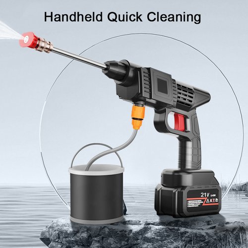 Wireless High Pressure Car Washer Portable Lithium Battery Self-suction Water Gun 1 Battery 1 Charger