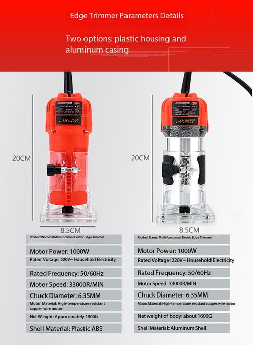 1100W Aluminum-Body Woodworking Trimmer Router – Industrial-Grade Multifunctional Tool for Inverted Mounting, Routing, Hole Cutting, and Aluminum-Plastic Panel Grooving  Includes Straight Guide, Roller Guide, Original Carbon Brushes, Router Bit, and Wrench.