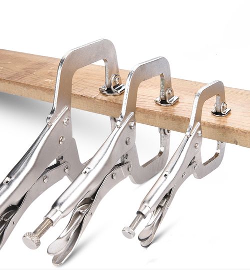 (6-inch and 9-inch) C-Clamp Locking Pliers 2-Piece Set—Versatile manual C-clamps for welding, woodworking, and clamping tasks.