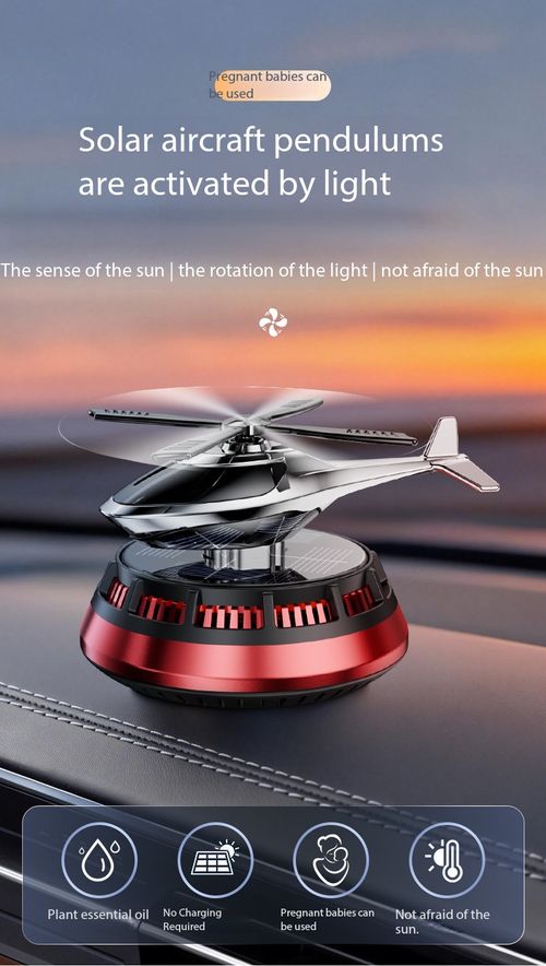 Solar Powered Rotating Helicopter Car Air Freshener Perfume Diffuser Dashboard Ornament