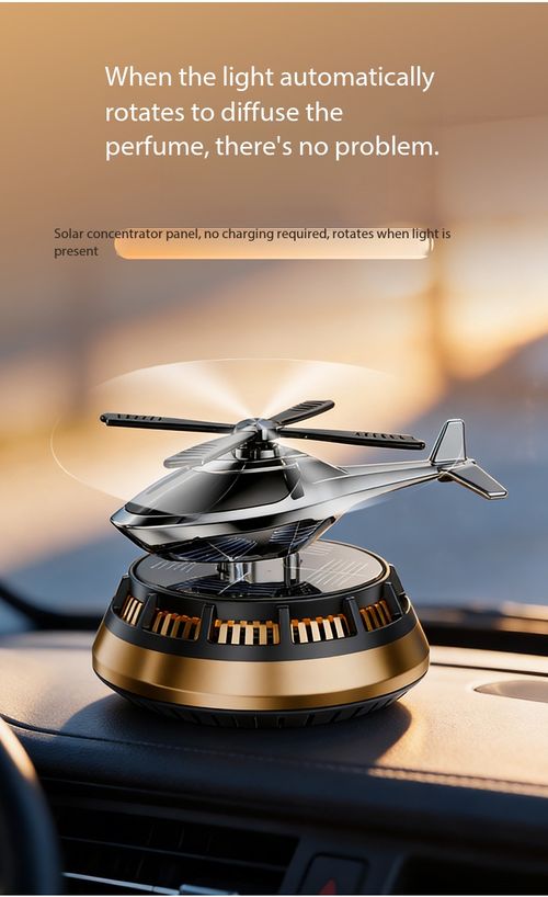 Solar Powered Rotating Helicopter Car Air Freshener Perfume Diffuser Dashboard Ornament