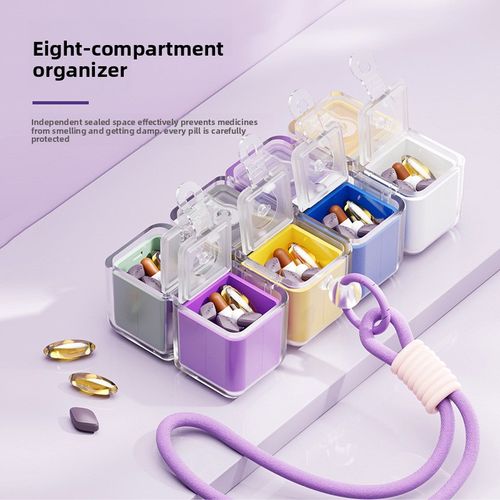 Magnetic Portable Pill Organizer – Customizable Colorful Plastic Pill Box – Waterproof Mini Travel Pill Case