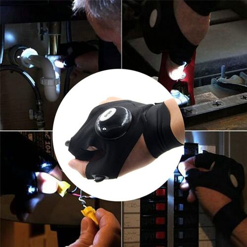 Waterproof LED Light-Up Fingertip Fishing Gloves (Suitable for Camping and Work Ideal for Low-Light Environments)