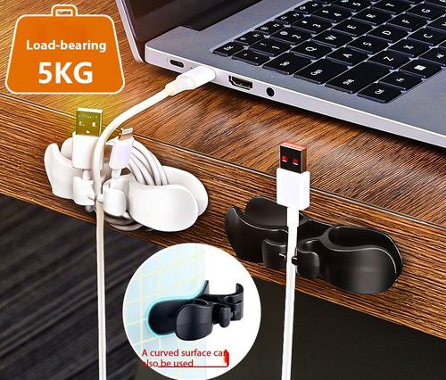 (Pack of 10) Household Power Cord Organizer & Cable Clip – Charger Cable Winder & Kitchen Plug Cord Holder