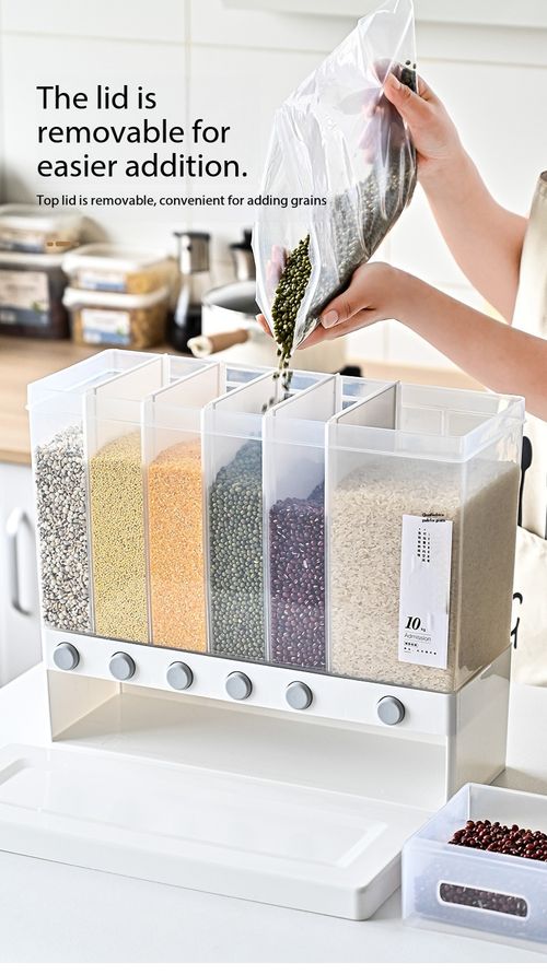 Multi-Compartment Grain Cereal Dispenser Sealed Storage Container