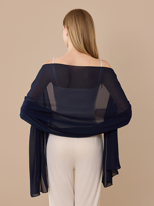 Elegant Solid Color Chiffon Shawl Scarf for Wedding Party Evening Dress