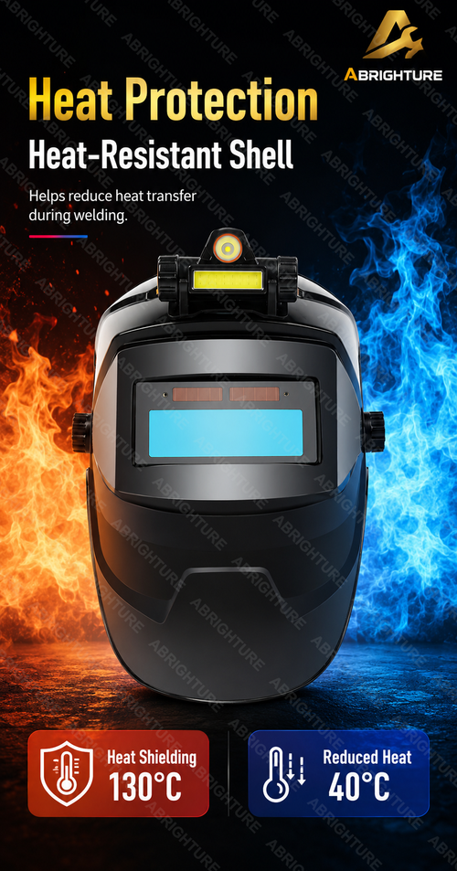 Auto Darkening Welding Helmet with LED Light True Color Lens