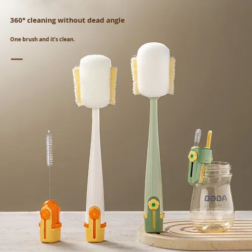 (Pack of 2) 5-in-1 Multifunctional Long-Handled Brush – Ultimate Tool for Cleaning Water Bottles, Thermos Flasks, and Baby Bottles