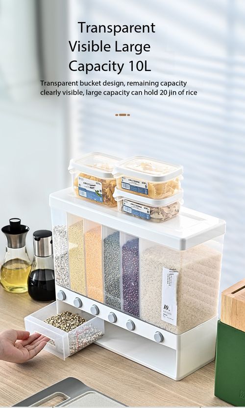 Multi-Compartment Grain Cereal Dispenser Sealed Storage Container