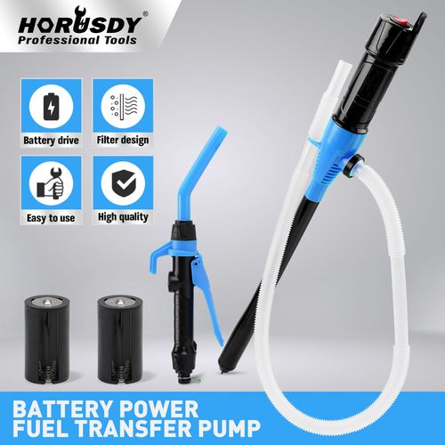 Battery Operated Liquid Transfer Pump Electric Oil Pump 7 Quarts Per Min with Handheld Nozzle