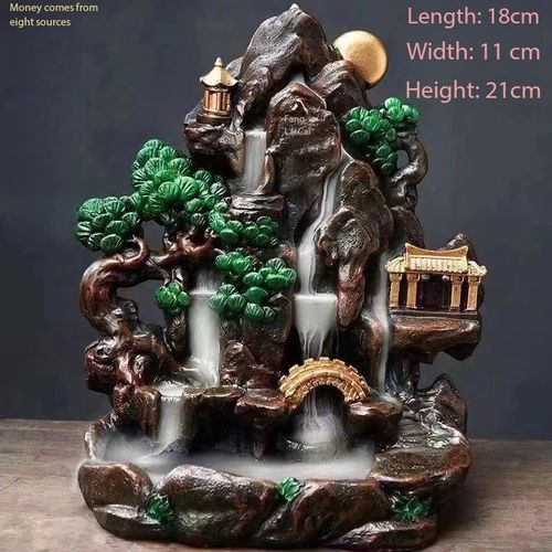 Backflow Incense Burner Mountain Dragon Ornament Resin Zen Aromatherapy Holder Home Decor