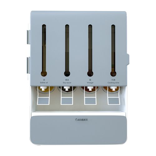 Smart Wall-Mounted Spice & Oil Dispenser Set 4-in-1 Kitchen Organizer No Drill