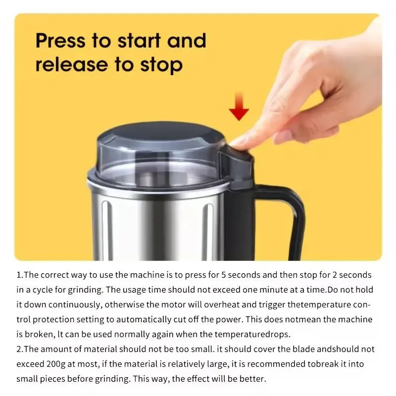 Multi functional electric grinder, High power coffee grinder, Multi functional food grade fast electric coffee and grain grinder, gift-grade espresso machine, suitable for fresh brewing, perfect for coffee and whole grain lovers.Summervibes