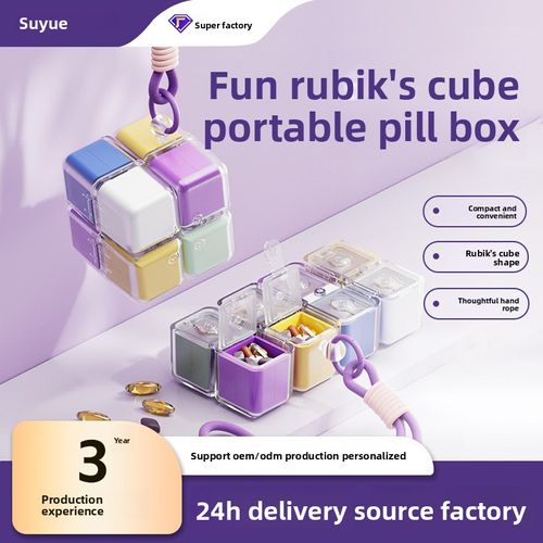 Magnetic Portable Pill Organizer – Customizable Colorful Plastic Pill Box – Waterproof Mini Travel Pill Case