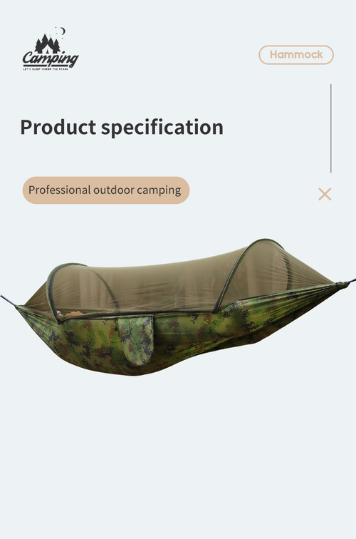 Outdoor Camping Hammock with Mosquito Net Portable Parachute Nylon Hanging Bed