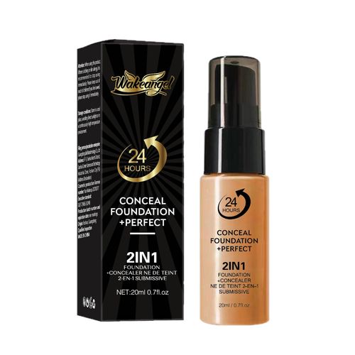 (Pack of 12) WakeAngel Long-Lasting Foundation – Smudge-proof, Non-caking, Waterproof, Sweat-proof, Oil-controlling, and Concealing Base Makeup