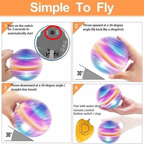 Smart Sensor Flying Ball with LED Lights Magic Hovering Boomerang Toy for Kids