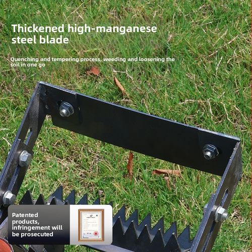New Handheld Wheeled Weeder – Push-Type Hoe – Manganese Steel Weeding Tool – Serrated Wide-Blade Weeder