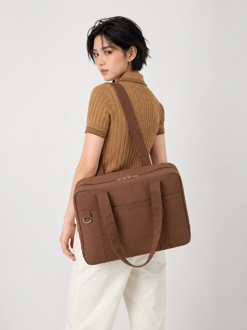Multifunctional polyester zippered tote crossbody bag made of composite fabric suitable for laptops, books, and travel  a great gift for nurses or college students.