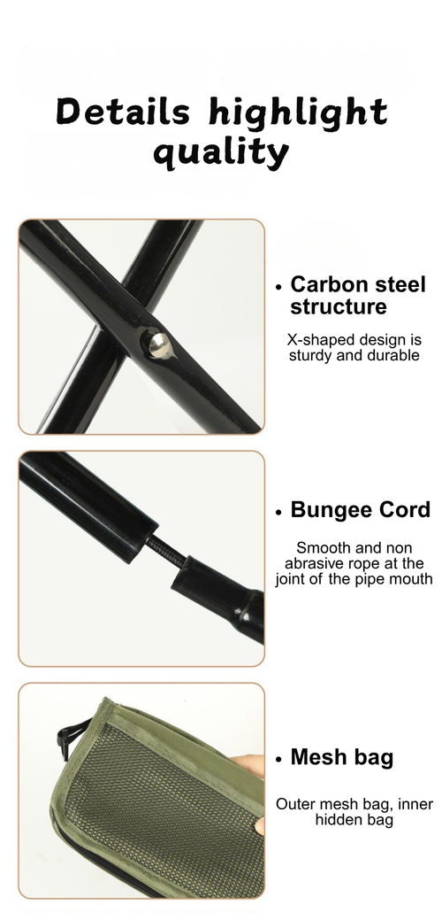 Portable Foldable Stool with Carry Strap