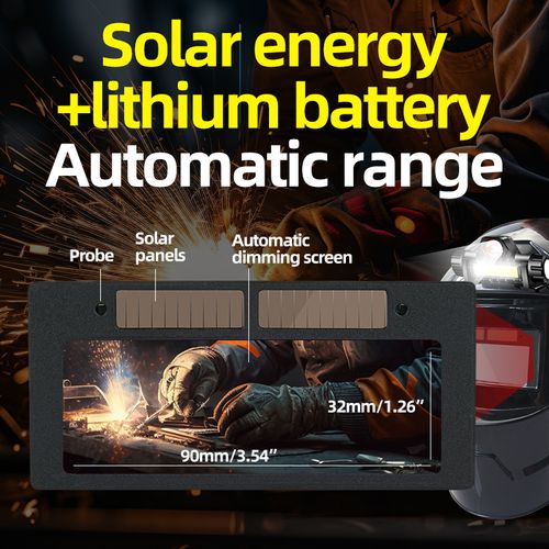 Auto Darkening Welding Helmet with LED Light True Color Lens