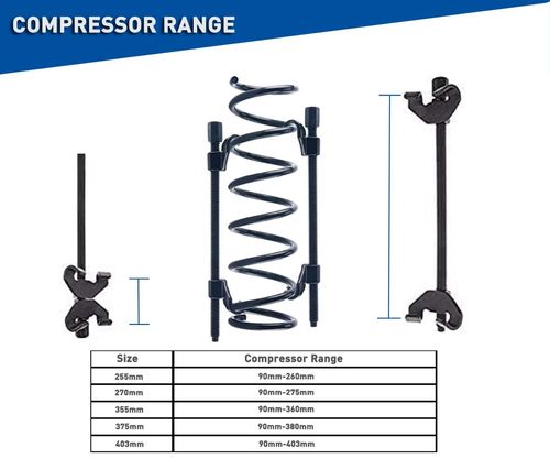 McPherson strut spring compressor (dual-claw type), designed for suspension system repairs on passenger cars and SUVs.