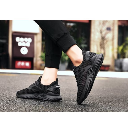 Men's Breathable Mesh Sneakers Lightweight Casual Running Shoes Trendy Lace-Up