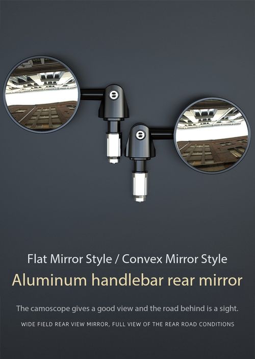 Universal Aluminum Handlebar Rearview Mirror for Electric Scooter Motorcycle 16-18mm