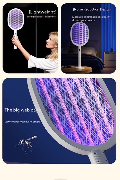 Rechargeable Electric Mosquito Swatter with UV Light Base