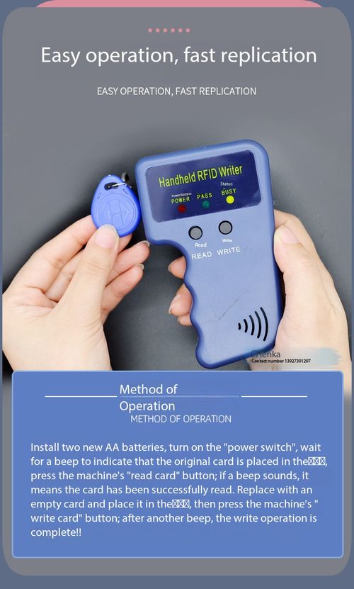 Handheld RFID Writer 125KHZ ID Card Copier Access Control Key Fob Duplicator