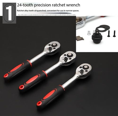 46 Pcs Ratchet Socket Wrench Repair Tool Set