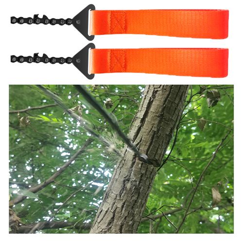 Portable Hand Chain Saw 26 Inch Pocket Chainsaw with Nylon Handles for Outdoor Survival Camping Wood Cutting