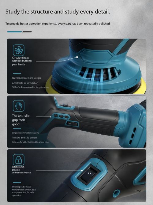 Cordless Polishing Sander Machine with 2 Batteries & Charger