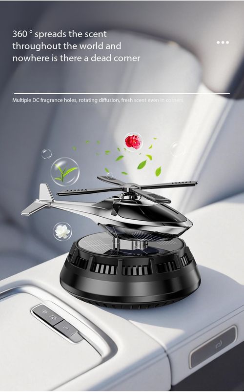 Solar Powered Rotating Helicopter Car Air Freshener Perfume Diffuser Dashboard Ornament