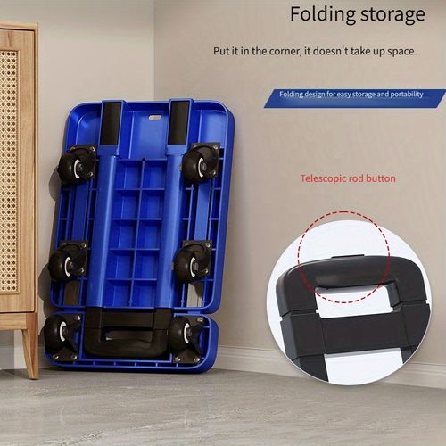 Foldable Telescopic Trolley Heavy Duty Portable Hand Truck for Home Office