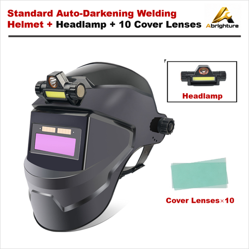 Auto Darkening Welding Helmet with LED Light True Color Lens
