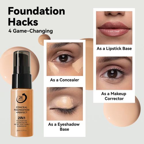 (Pack of 12) WakeAngel Long-Lasting Foundation – Smudge-proof, Non-caking, Waterproof, Sweat-proof, Oil-controlling, and Concealing Base Makeup