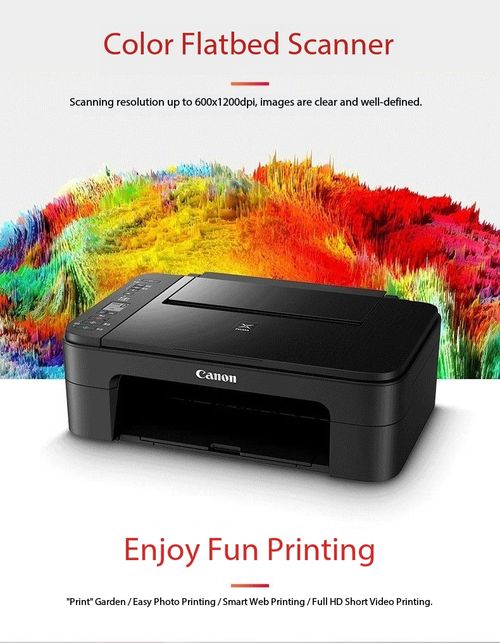 Canon TS3665 Compact Wireless Inkjet Printer for Home Use (with Copy Function)