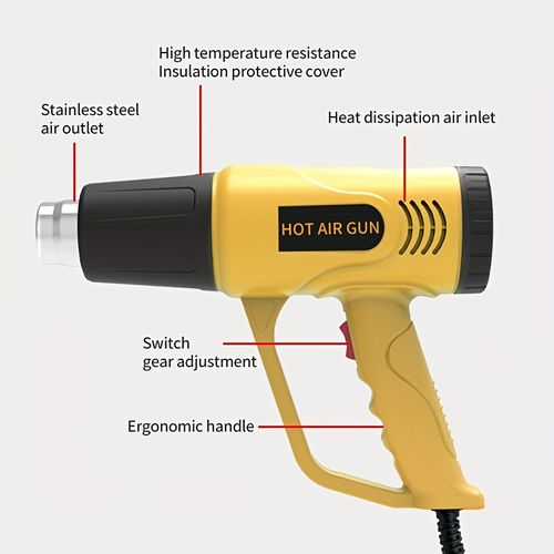 2000W Electric Hot Air Blower – Heat Gun for Welding, Shrink Wrapping, Sealing, Plastic Welding, and Portable Repair
