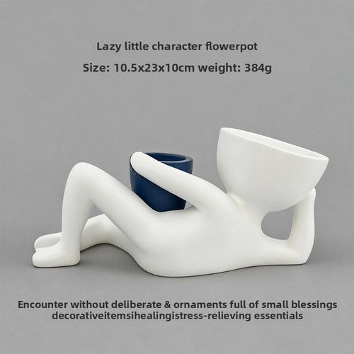 New  Lazy Little Character  Planter   Home Desktop Decor   Ornament for Succulents and Green Plants
