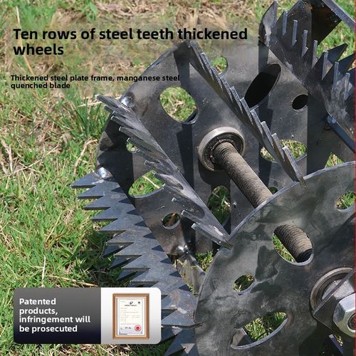 New Handheld Wheeled Weeder – Push-Type Hoe – Manganese Steel Weeding Tool – Serrated Wide-Blade Weeder