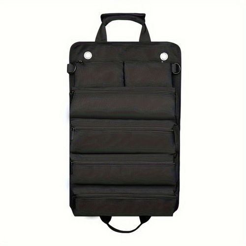 Oxford Cloth Roll-Up Tool Bag – Durable and water-resistant, featuring multiple storage pockets  ideal for electricians and in-vehicle storage, as well as for organizing other items—a stylish bag.