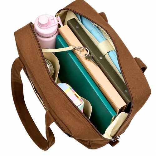 Multifunctional polyester zippered tote crossbody bag made of composite fabric suitable for laptops, books, and travel  a great gift for nurses or college students.