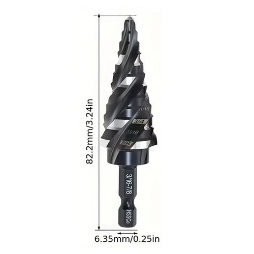 5Pcs Spiral Step Drill Bit Hole Opener Set