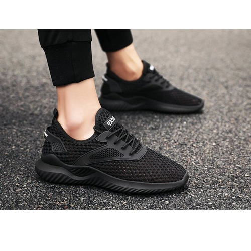 Men's Breathable Mesh Sneakers Lightweight Casual Running Shoes Trendy Lace-Up