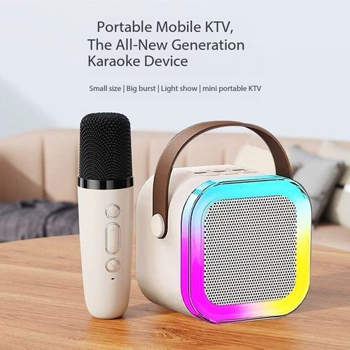 Mini Portable Karaoke Speaker with Dual Microphones
