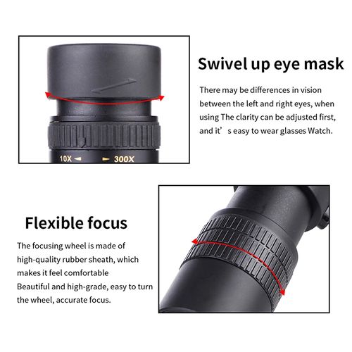 10-300X40 Monocular Telescope High Power Zoom HD Spotting Scope with Tripod Phone Adapter