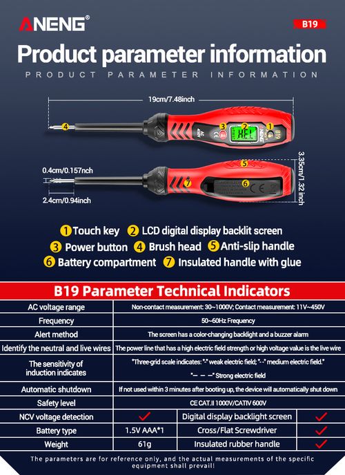 Digital Display Non-contact Voltage Tester Screwdriver